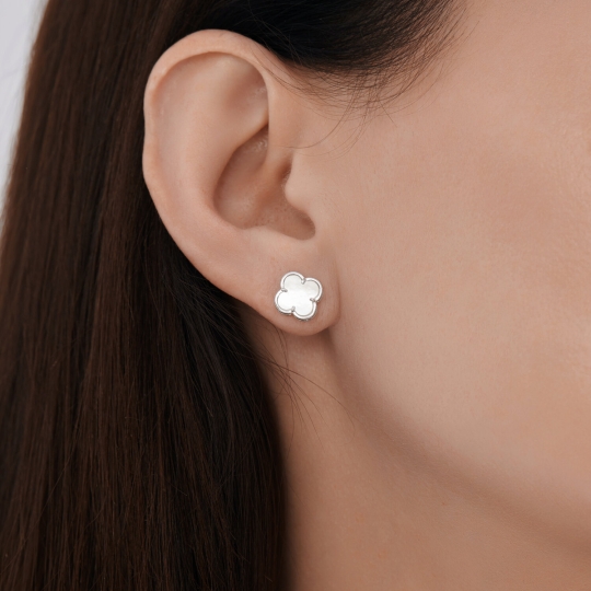 Серьги из серебра с позолотой, аметистами и фианитами