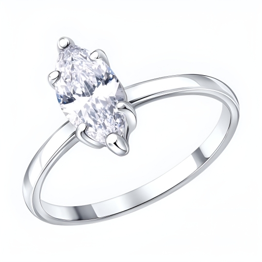 Серьги из серебра с фианитами