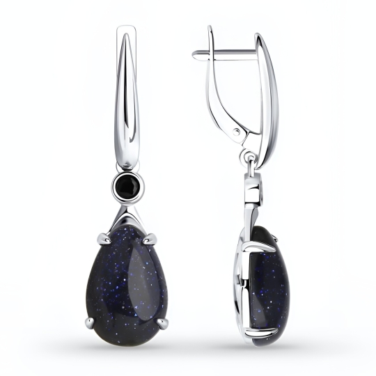 Серьги из серебра с фианитами