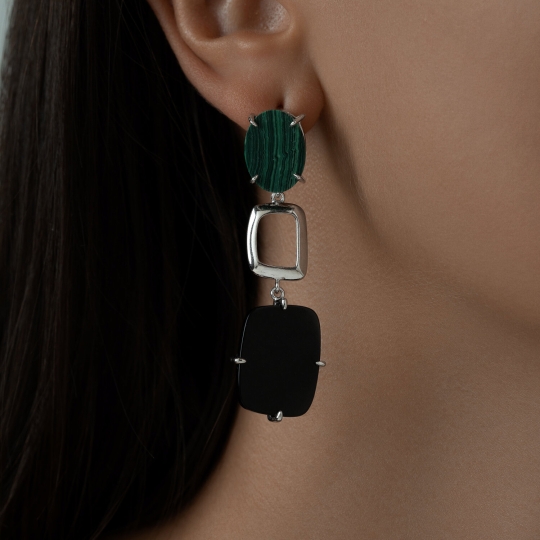 Серьги из серебра с фианитами
