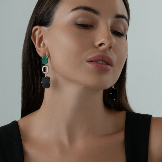 Серьги из серебра с фианитами