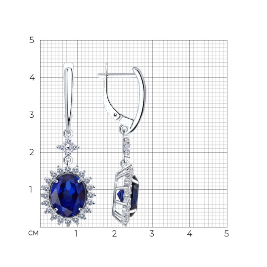 Серьги из серебра с фианитами