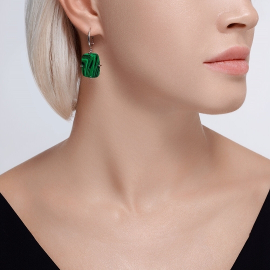 Серьги из серебра с фианитами 