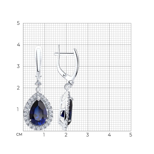 Серьги из серебра с фианитами