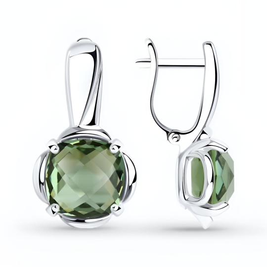 Серьги из серебра с топазом Swiss