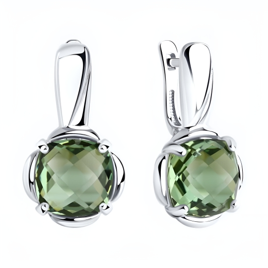 Серьги из серебра с топазом Swiss