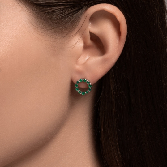 Серьги из серебра с фианитами