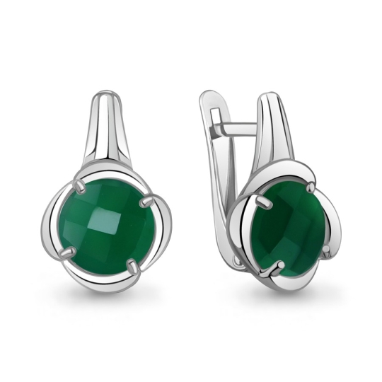 Серьги из серебра с гранатами