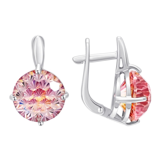 Серьги из серебра с фианитами