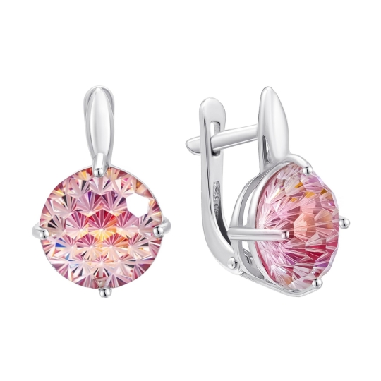 Серьги из серебра с фианитами