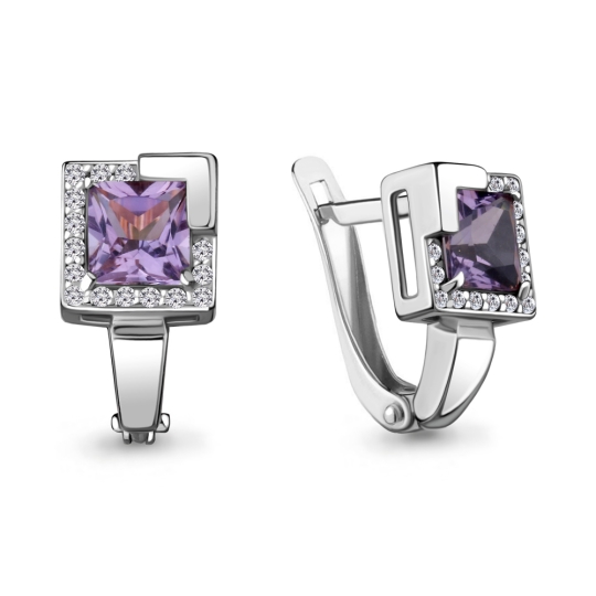 Серьги из серебра с аметистами