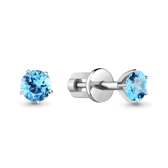 Серьги из серебра с фианитами