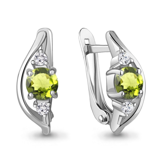Серьги из серебра с фианитами