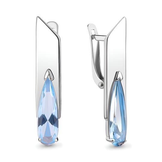 Серьги из серебра с фианитами
