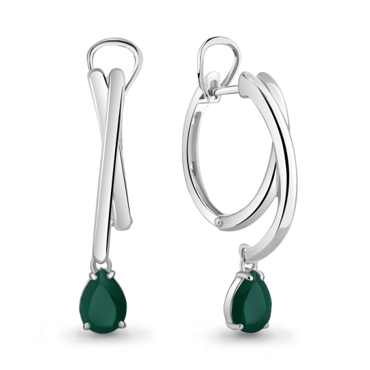 Серьги из серебра с фианитами