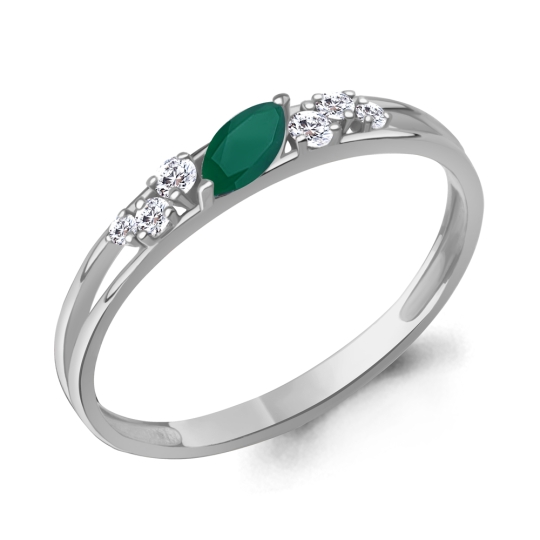 Серьги из серебра с агатами и фианитами