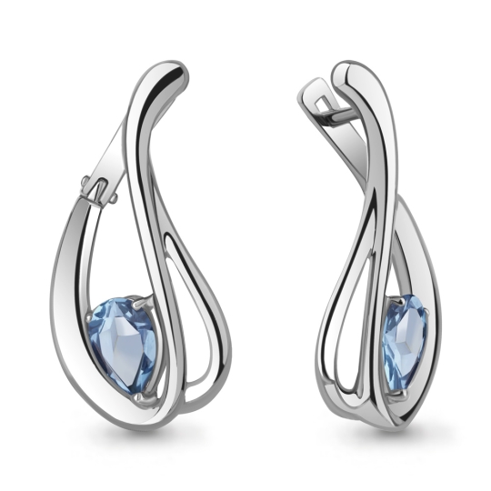 Серьги из серебра с раухтопазами 