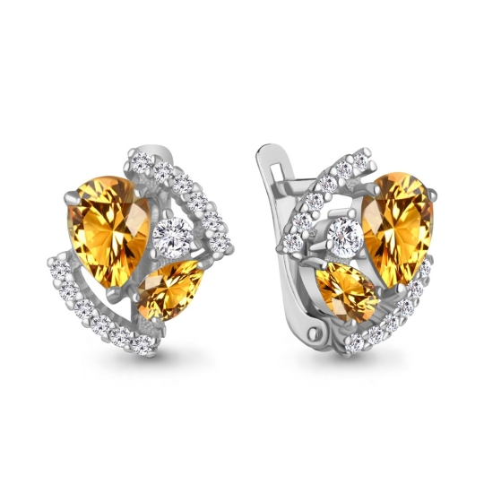 Серьги из серебра с агатами
