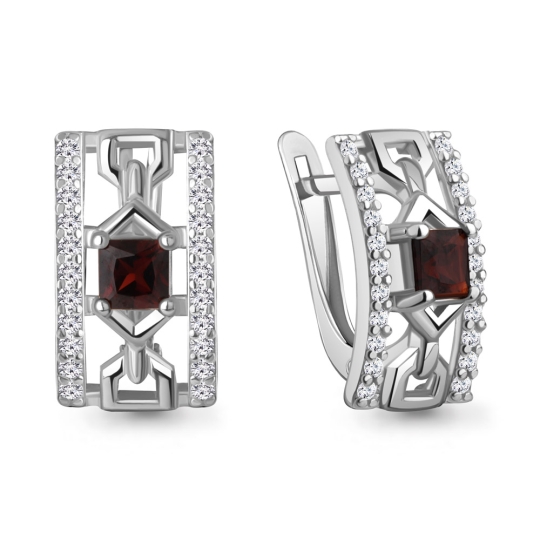 Серьги из серебра с агатами