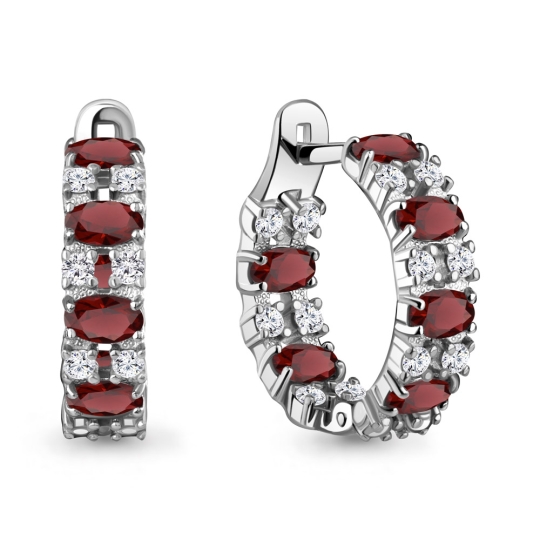 Серьги из серебра с фианитами