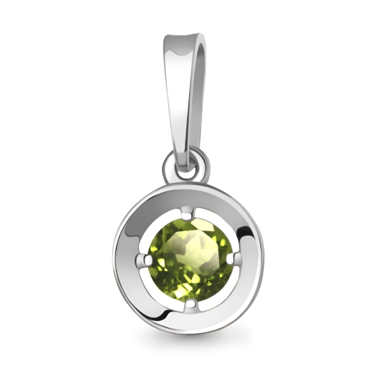 Серьги из серебра с хризолитами 