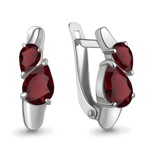 Серьги из серебра с фианитами