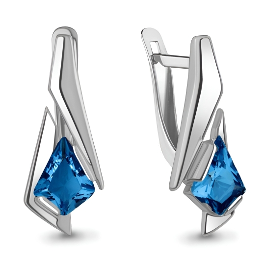 Серьги из серебра с фианитами