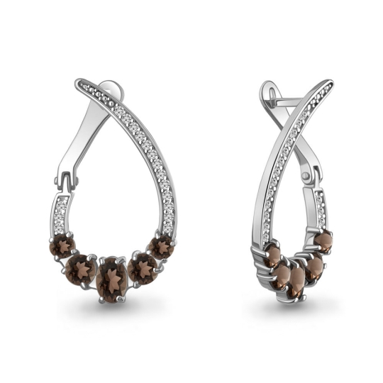 Серьги из серебра с фианитами