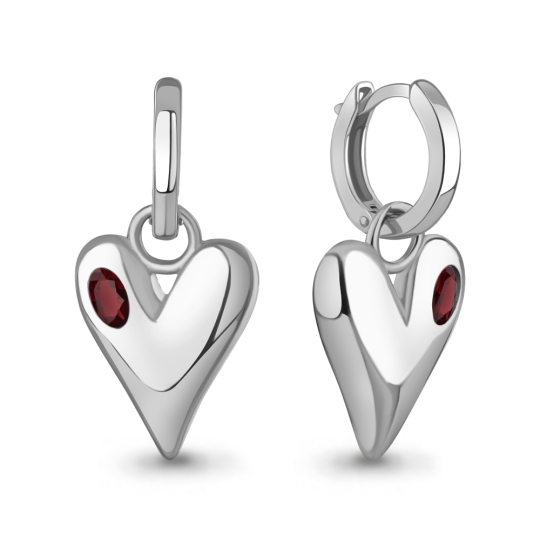 Серьги из серебра с хризолитами 