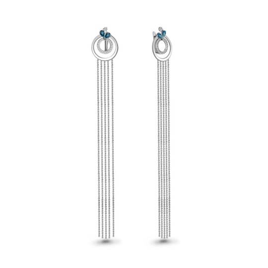 Серьги из серебра с фианитами