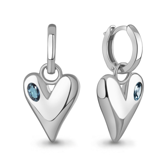 Серьги из серебра с гранатами 