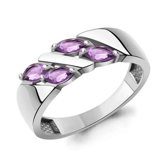 Серьги из серебра с аметистами
