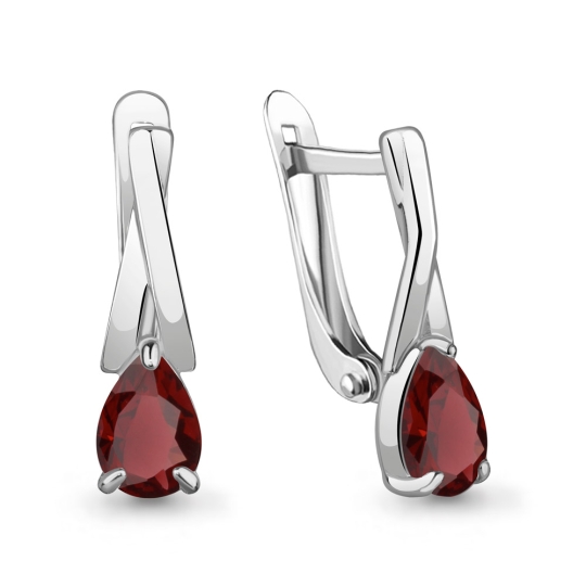 Серьги из серебра с фианитами