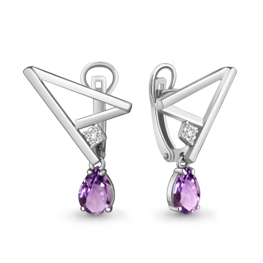 Серьги из серебра с агатами