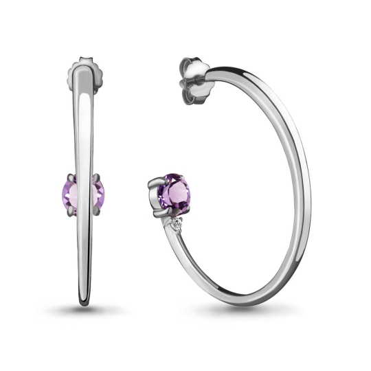 Серьги из серебра с ювелирными кристаллами