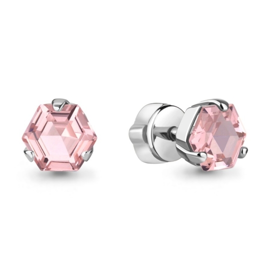 Серьги из серебра с морганитами