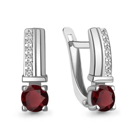 Серьги из серебра с фианитами