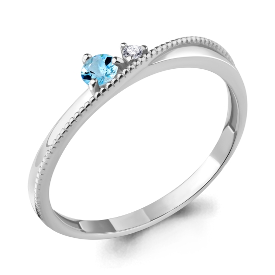 Серьги из серебра с топазом Swiss и фианитами