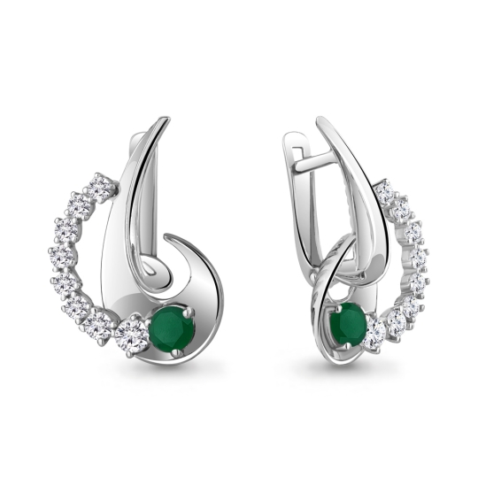 Серьги из серебра с кристаллами Swarovski