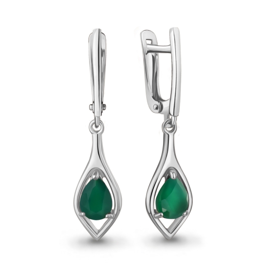 Серьги из серебра с фианитами