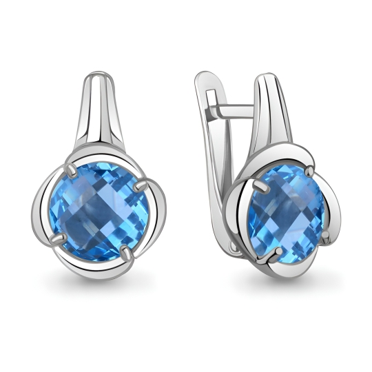 Серьги из серебра с фианитами
