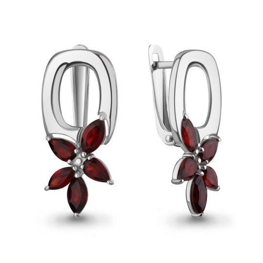 Серьги из серебра с топазами Swiss 