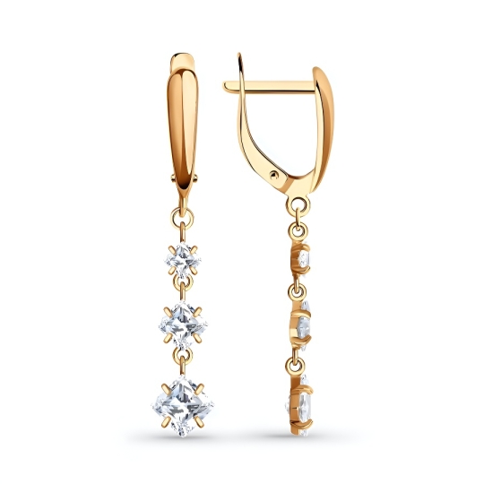 Серьги из серебра с фианитами
