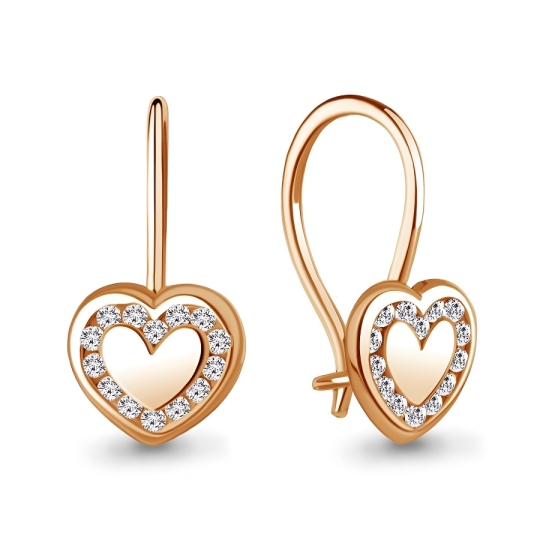 Серьги из серебра с фианитами