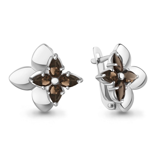 Серьги из серебра с фианитами