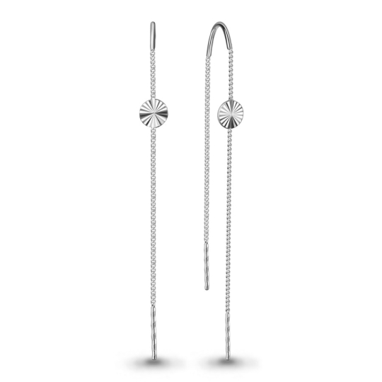 Серьги из серебра с цитринами, ониксами и фианитами