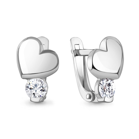 Серьги из серебра с черными фианитами