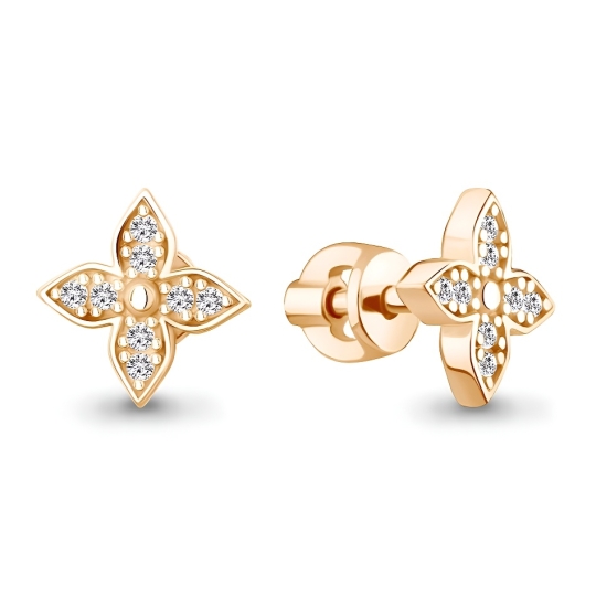 Серьги из серебра с фианитами