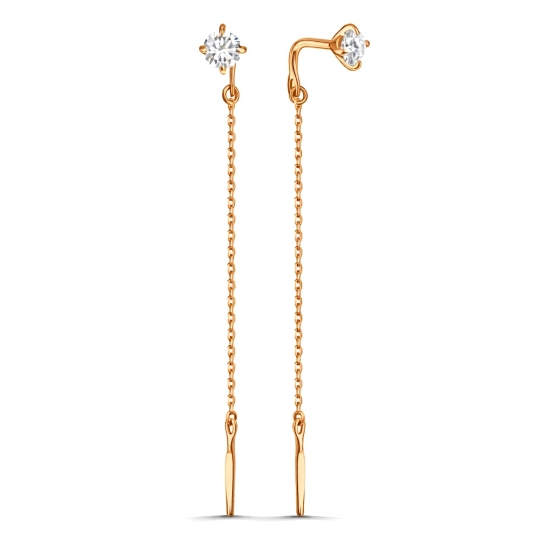 Серьги из серебра с фианитами