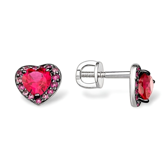 Серьга-кафф из серебра с фианитами